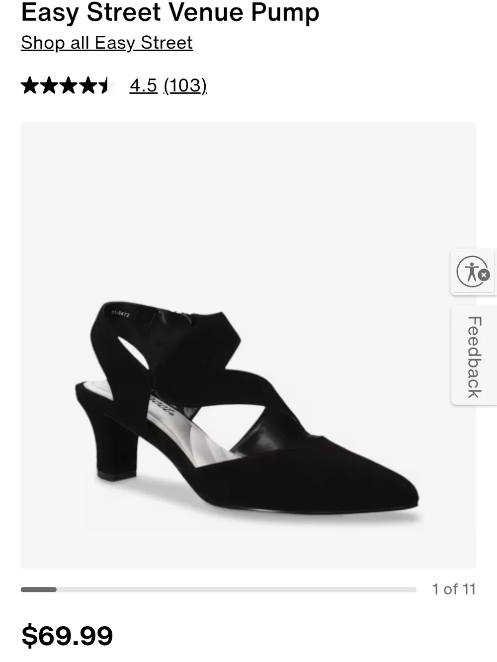 Easy Street Venue Pump in Black